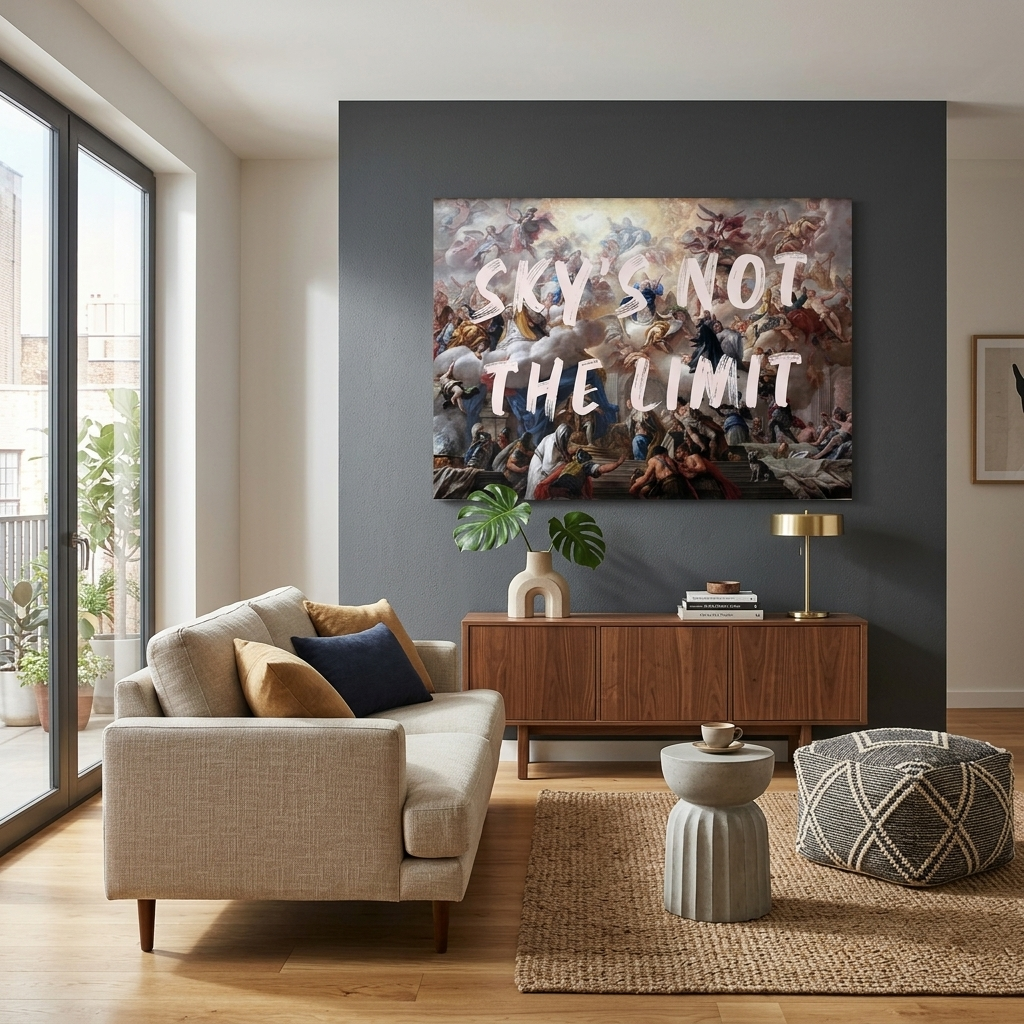 Kunstdruck auf Leinwand, der Himmel ist nicht die Grenze