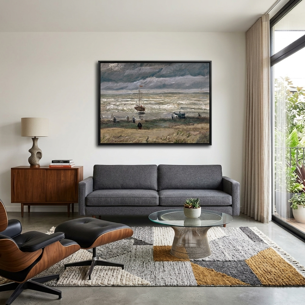 Reproduktion, Meerblick vor Scheveningen, Reproduktion, Kunstdruck auf Leinwand