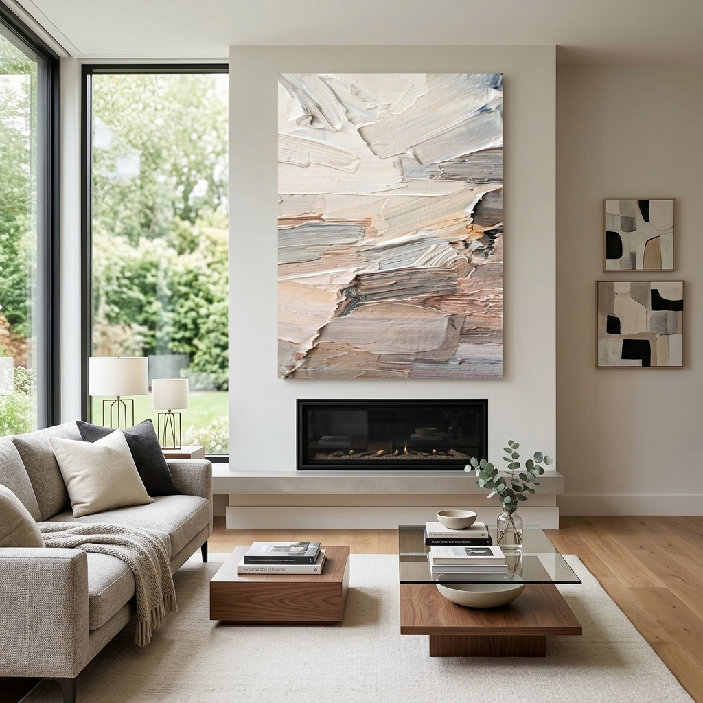 Pinselstriche in hellen Farben Abstraktion Leinwand Wand Kunstdruck