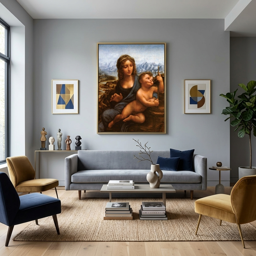 Reproduktion Madonna mit Spindel Reproduktion Leinwand Wand Kunstdruck