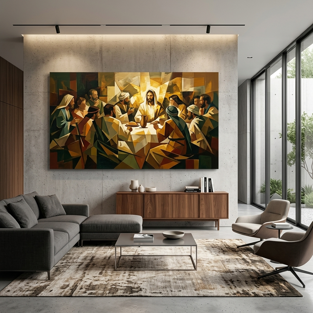Kunstdruck auf Leinwand, Motiv: Das letzte Abendmahl Jesu