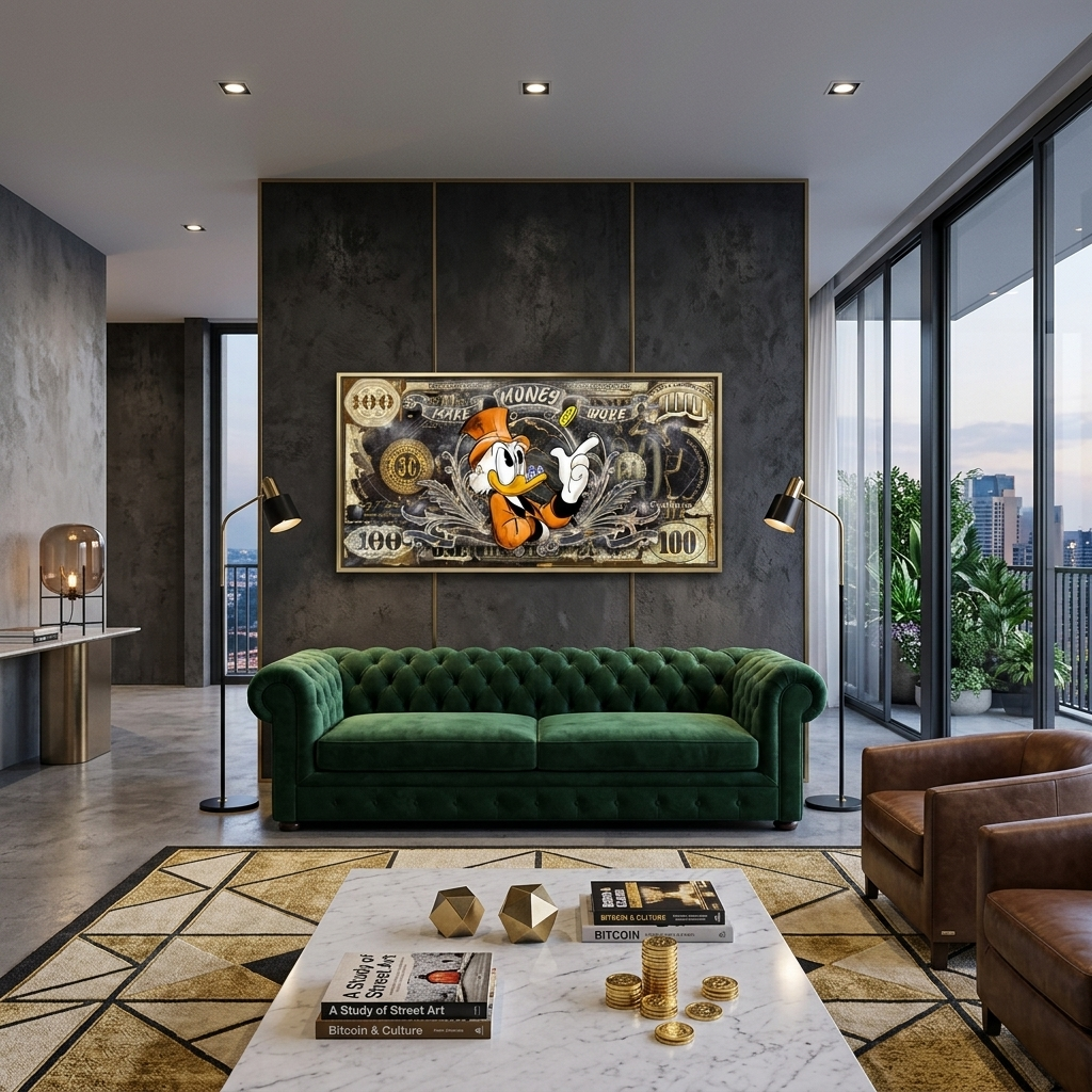 100 $ Pop-Art-Kunstdruck auf Leinwand