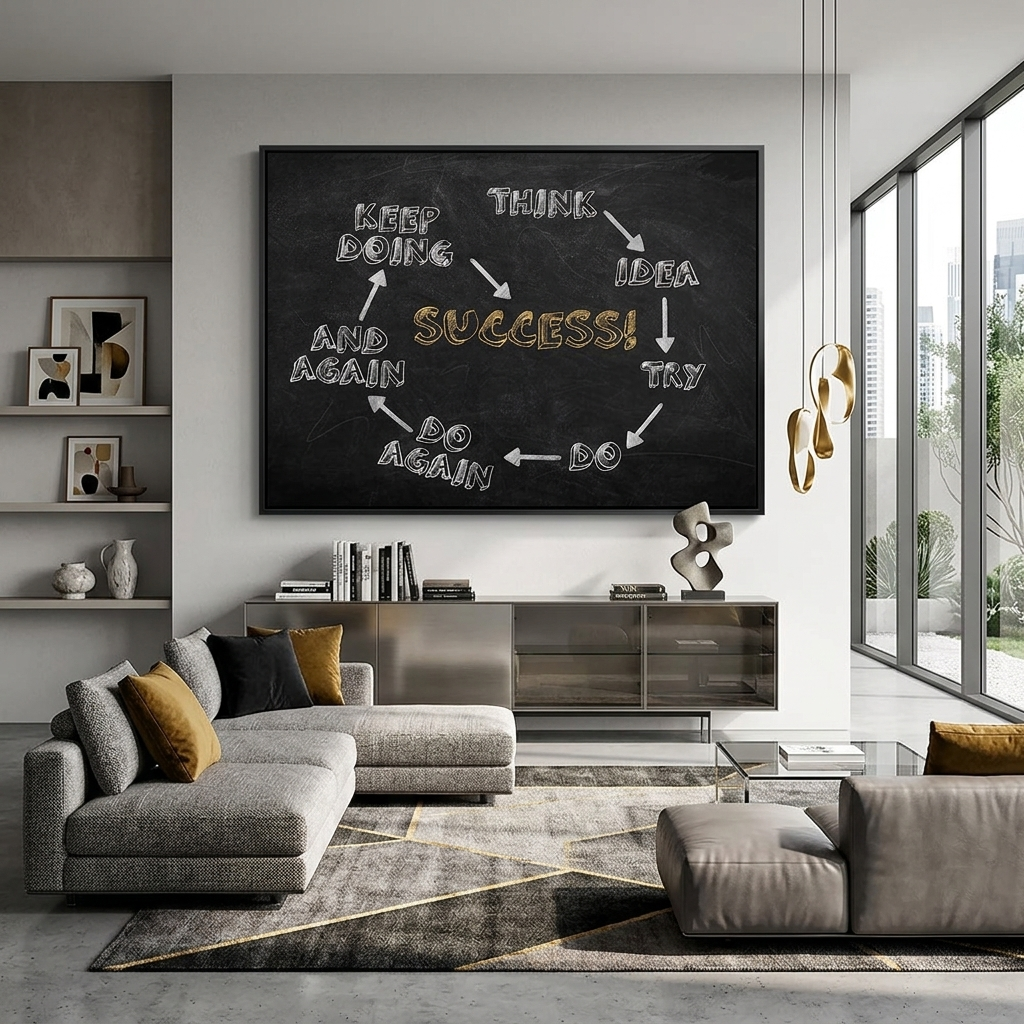 „DON'T STOP KEEP GOING“ – motivierender Kunstdruck auf Leinwand