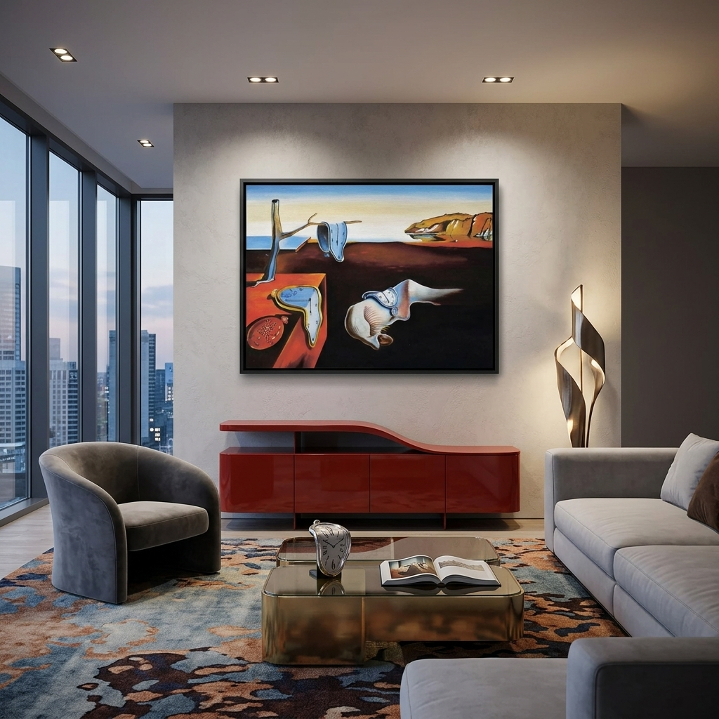Reproduktion „Permanence of Memory“ von Salvador Dali, Reproduktion auf Leinwand, Wand-Kunstdruck