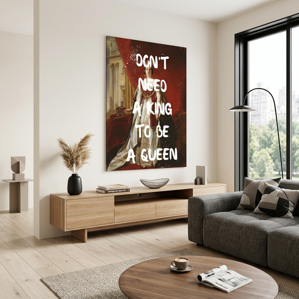 Kunstdruck auf Leinwand, Motiv: „Du brauchst keinen König, um eine Königin zu sein“