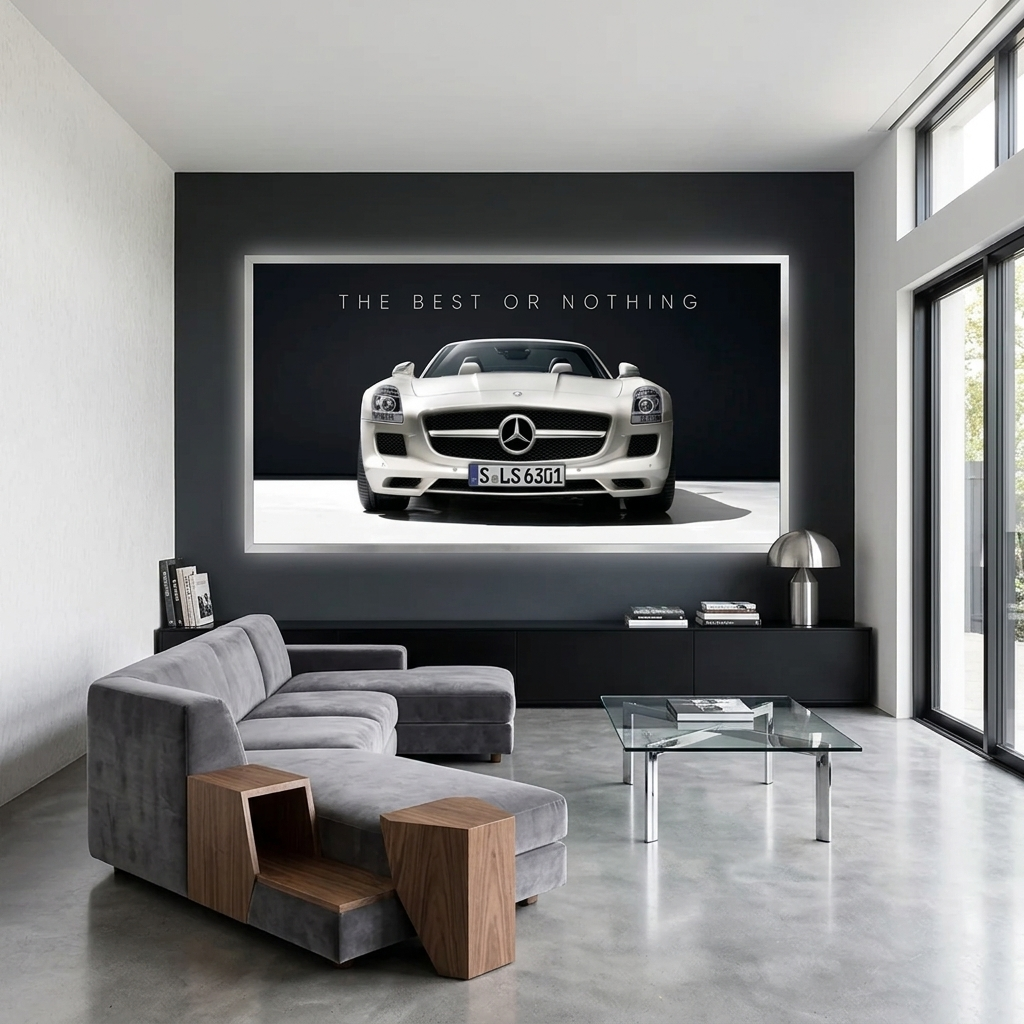 Um zu motivieren: Das Beste oder nichts, Mercedes, motivierender Leinwand-Kunstdruck