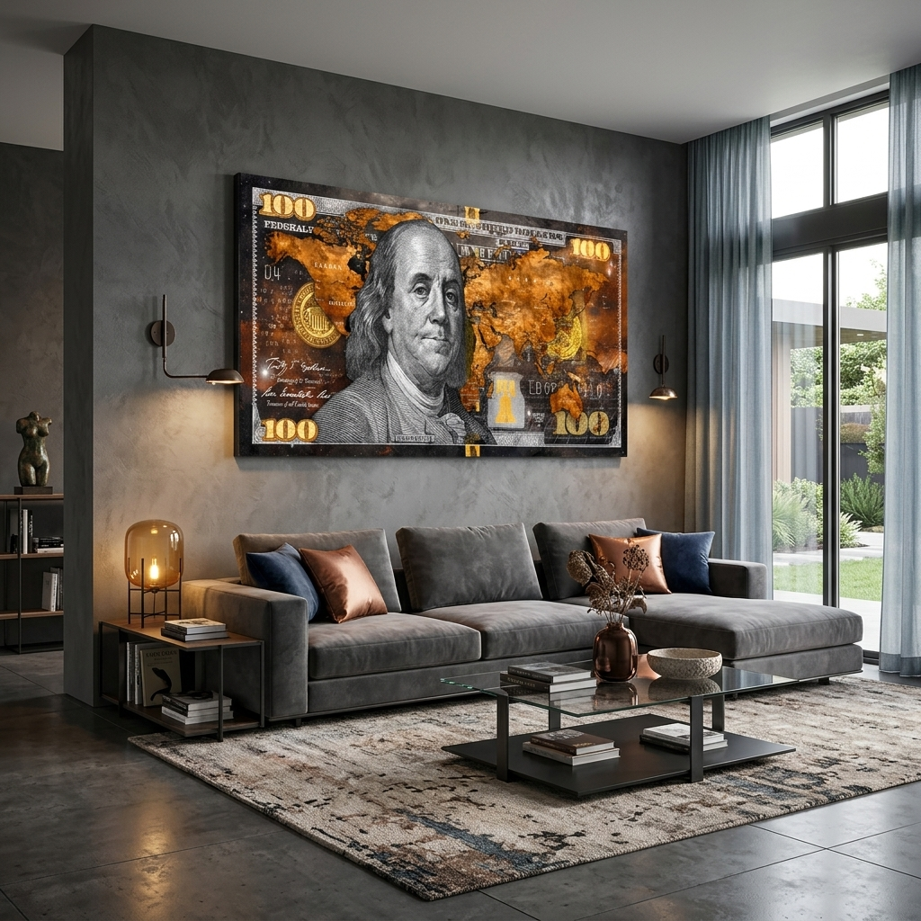 100 $ Pop-Art-Kunstdruck auf Leinwand
