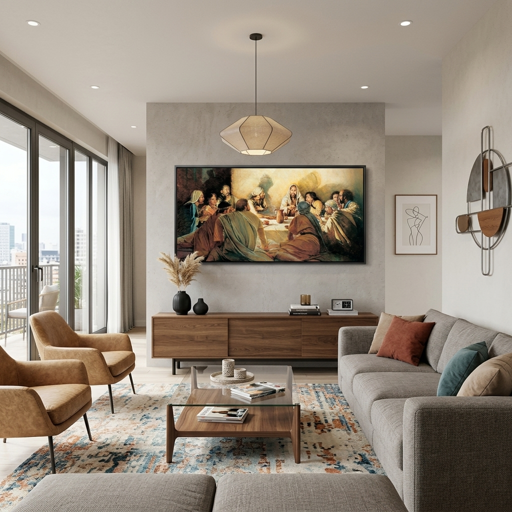 Kunstdruck auf Leinwand, Motiv: Das letzte Abendmahl Jesu