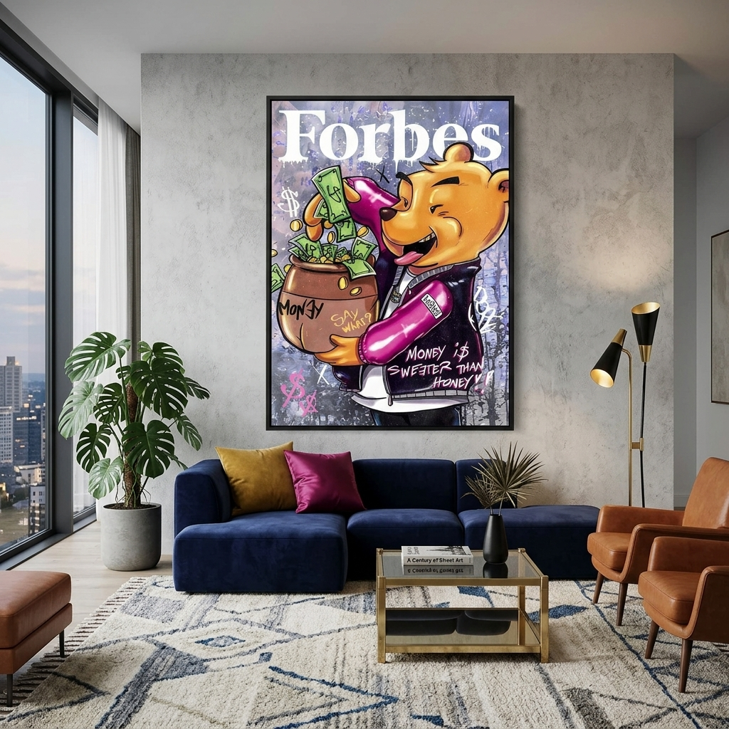 Winnie the Pooh on the cover of Forbes Canvas Wall Art Print