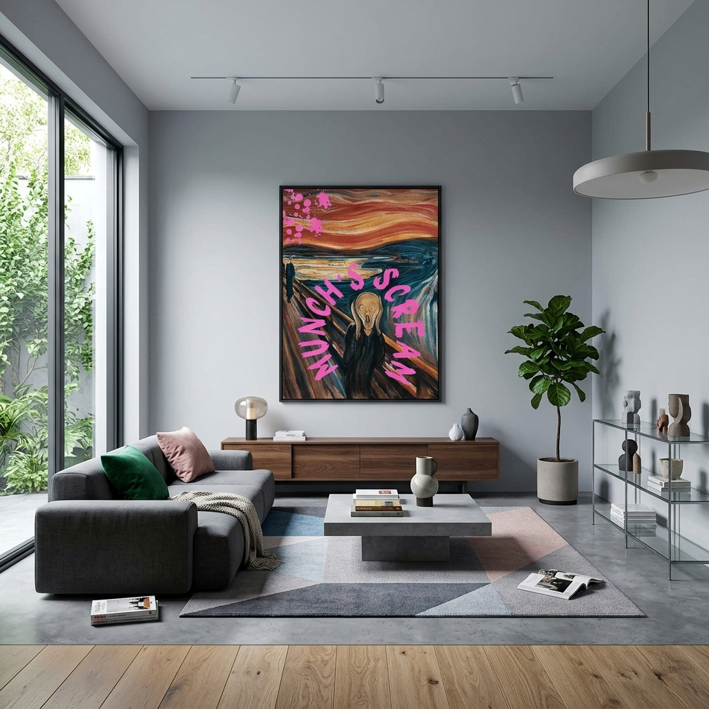 Kunstdruck auf Leinwand, Motiv „Munchs Schrei“