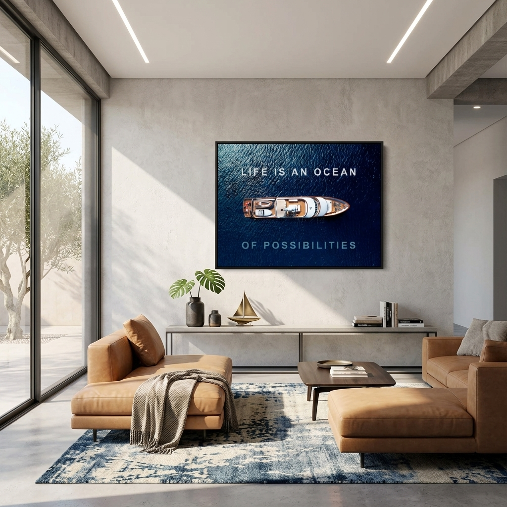 Zur Motivation Das Leben ist ein Ozean der Möglichkeiten Motivierender Leinwand-Kunstdruck