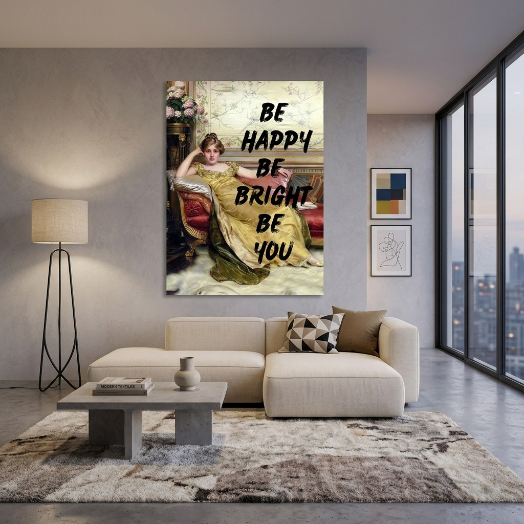 Kunstdruck auf Leinwand, Rest. Sei glücklich, sei du selbst