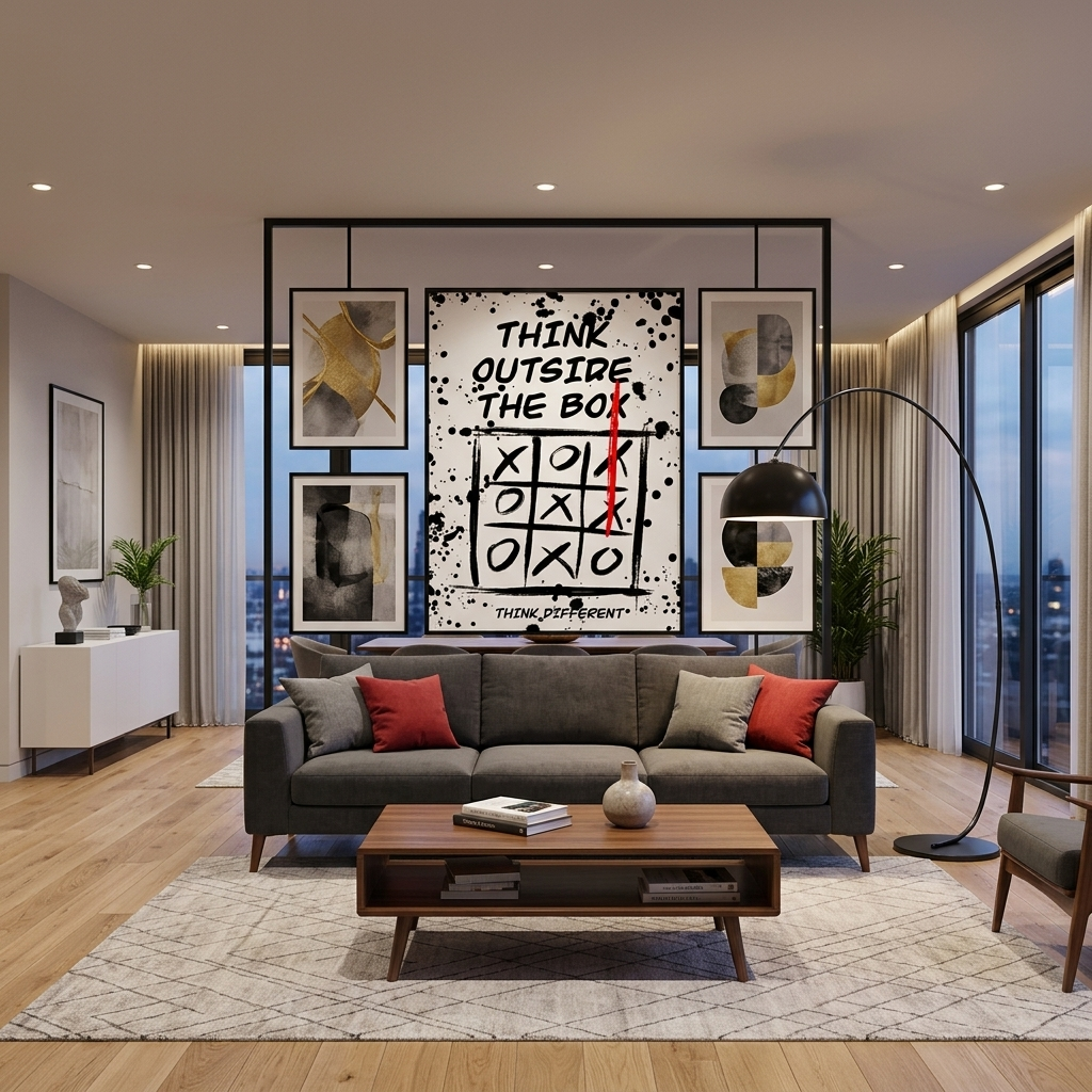 Zur Motivation „Think different“ – motivierender Kunstdruck auf Leinwand