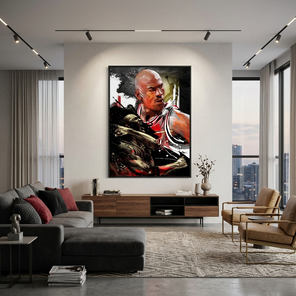 Leinwandbild „Basketballspieler Michael Jordan“