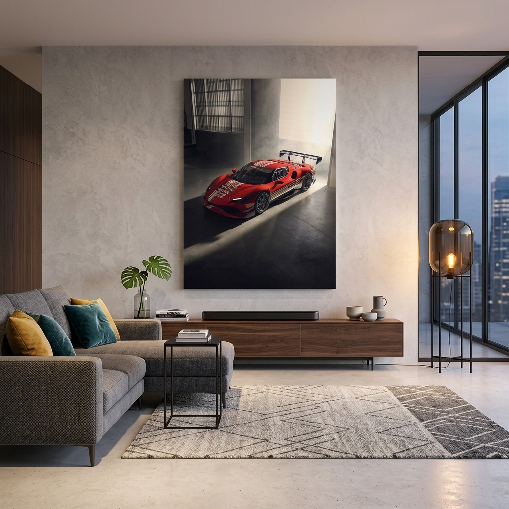 Ferrari 296 Challenge Leinwand-Kunstdruck