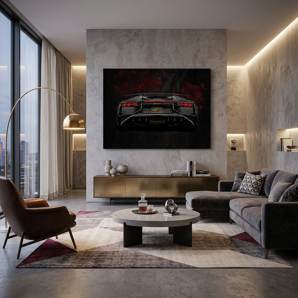 Leinwandbild, Rückansicht des Lamborghini Aventador
