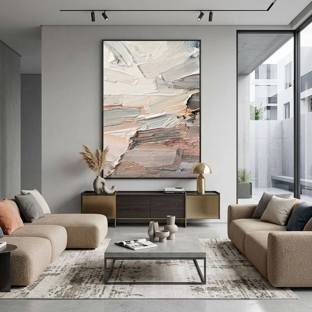 Pinselstriche in hellen Farben Abstraktion Leinwand Wand Kunstdruck