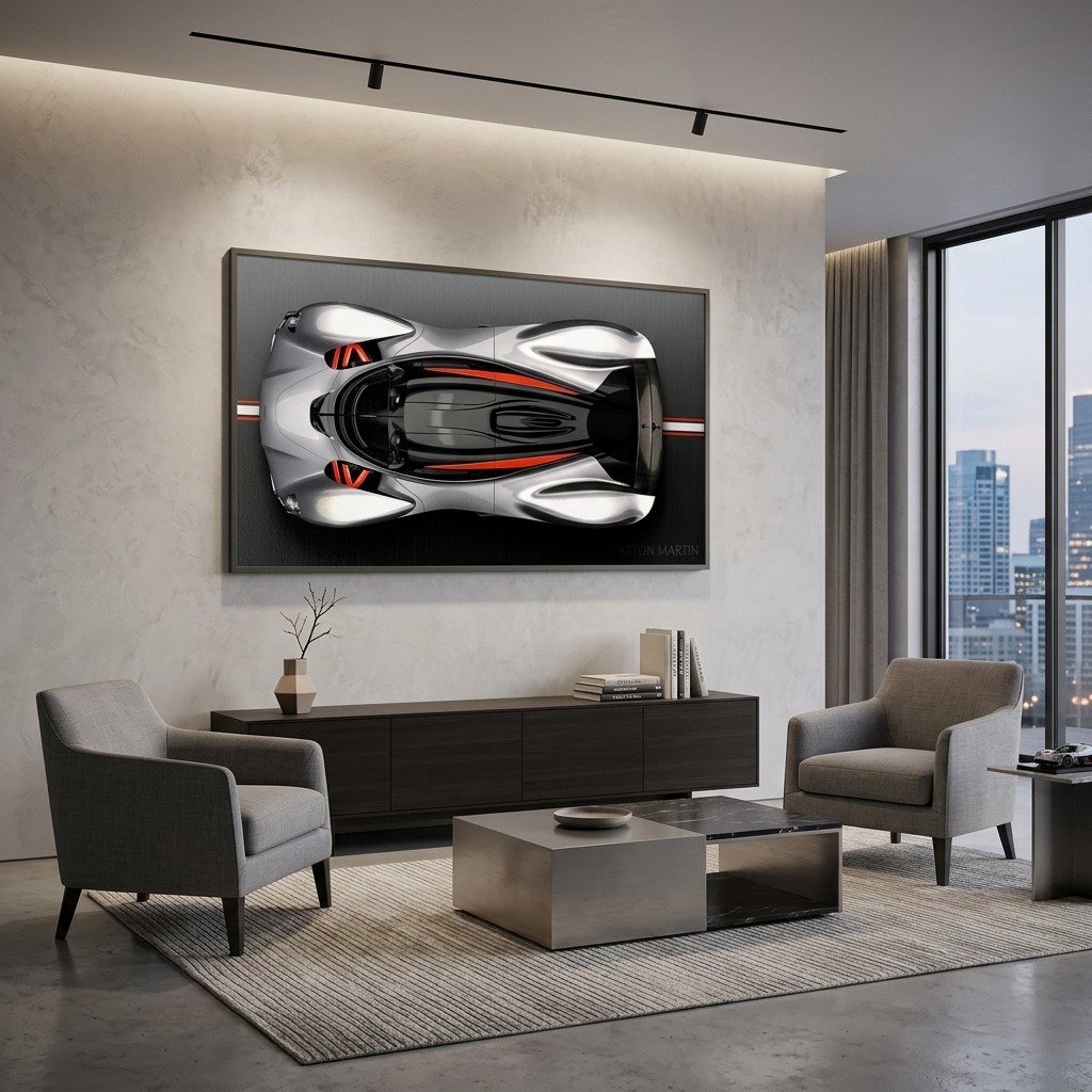 Leinwandbild, Porsche 911, grün, auf grauem Hintergrund