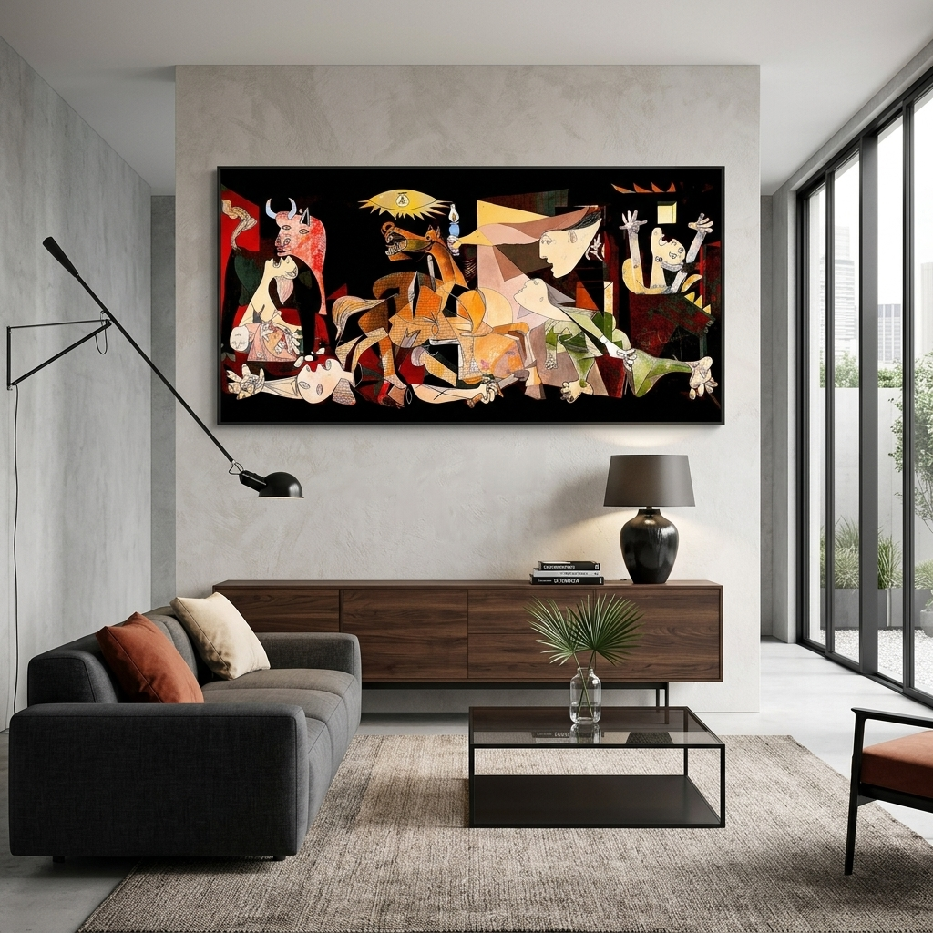Reproduktion von Pablo Picasso Guernica in Farbe Reproduktion Leinwand Wand Kunstdruck