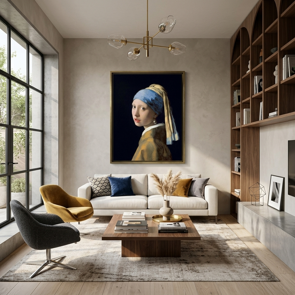 Reproduktion „Mädchen mit dem Perlenohrring“ von Jan Vermeer, Reproduktion auf Leinwand, Kunstdruck
