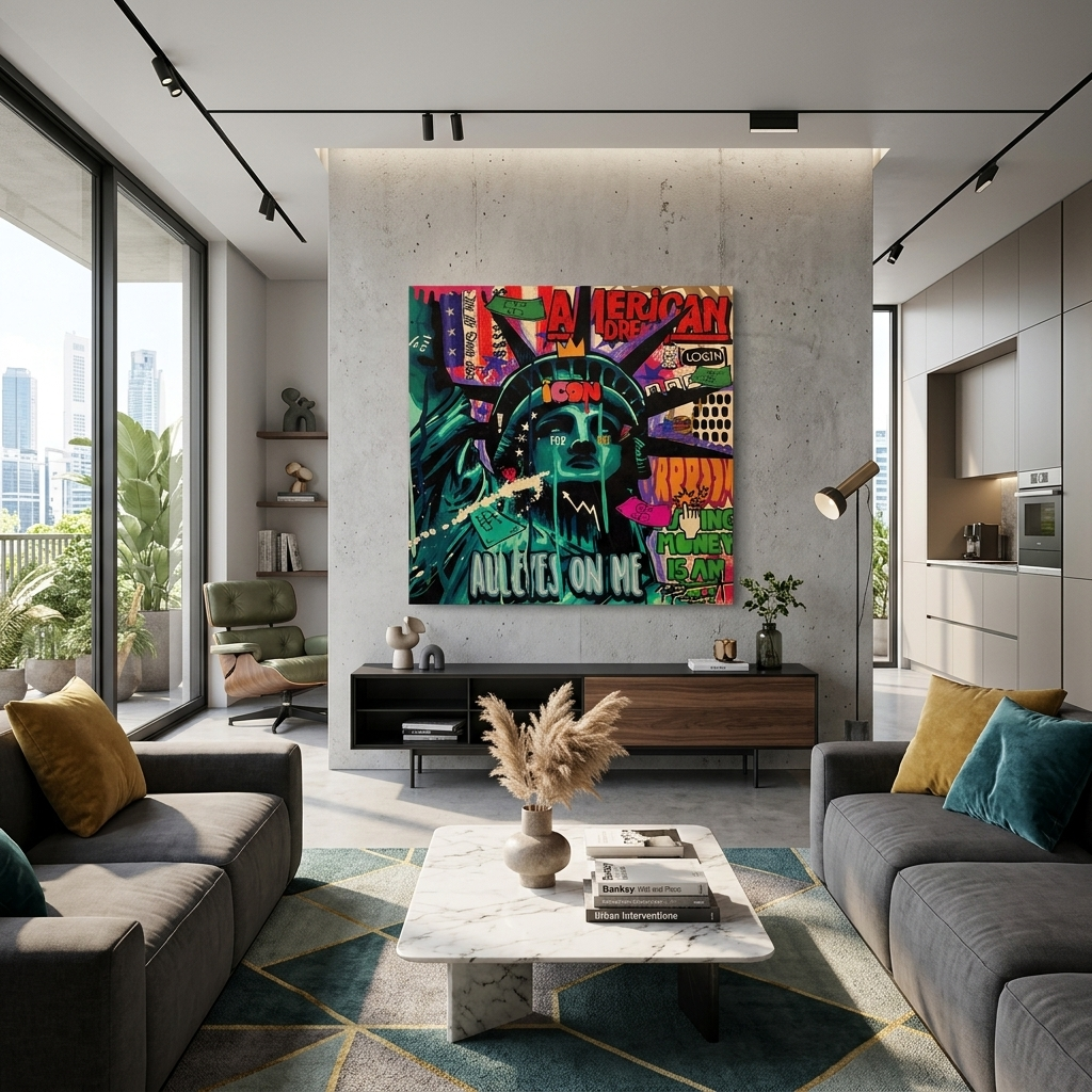 Leinwandbild „Freiheitsstatue“, Pop-Art, Wandbild
