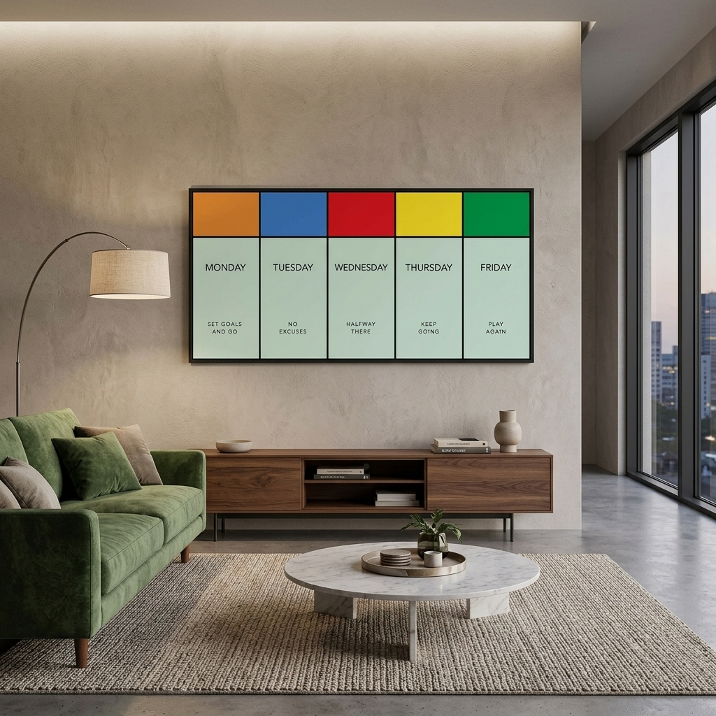 Leinwandbild „Monopoly – Arbeitswoche“