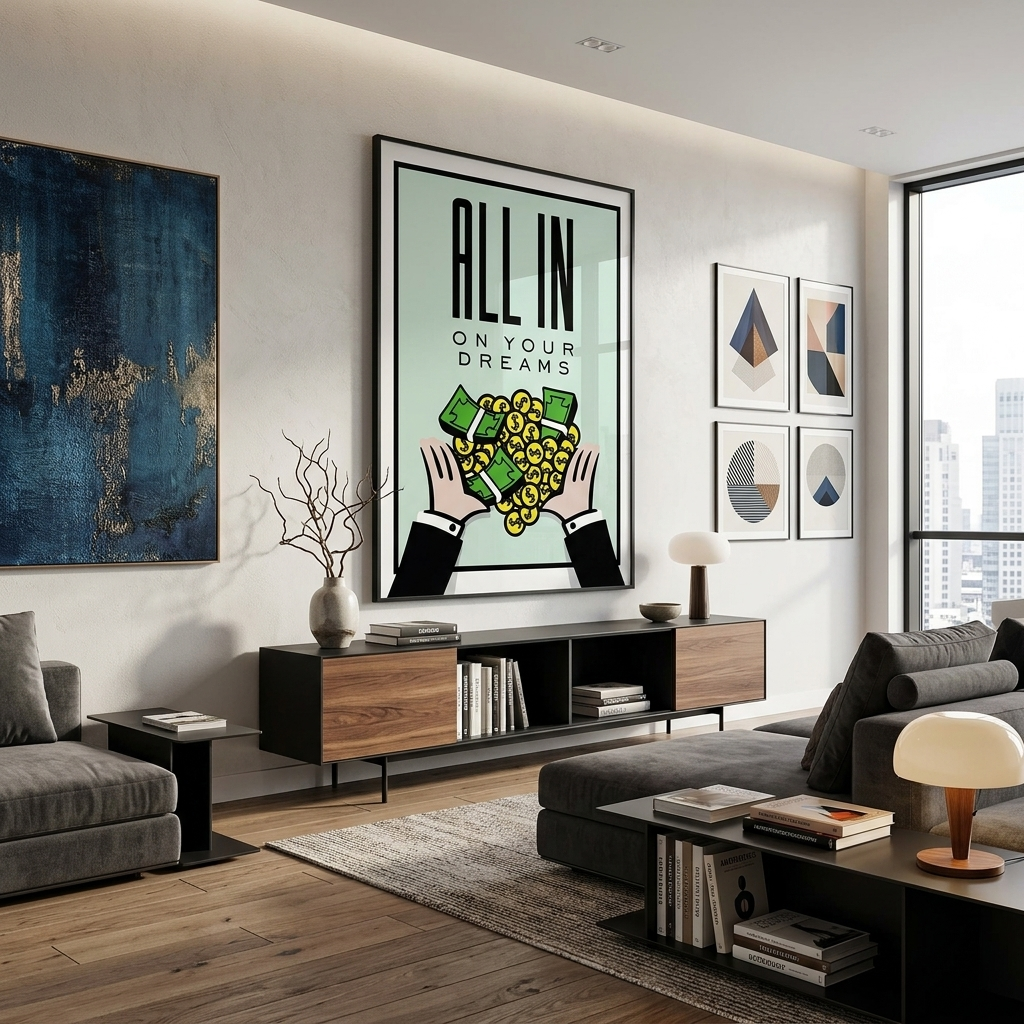 Monopoly – Setzen Sie alles auf Ihre Träume – Kunstdruck auf Leinwand