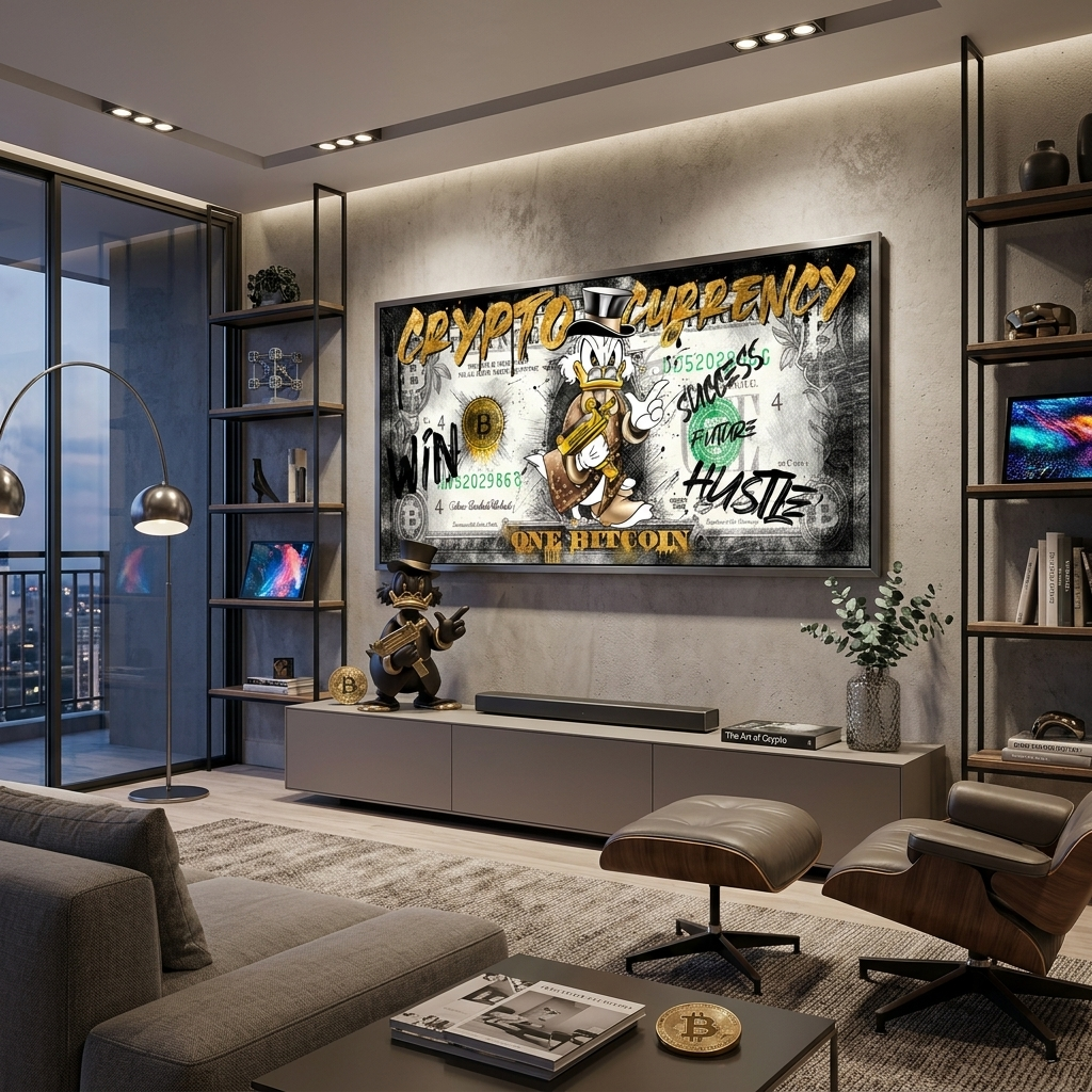 100 $ Pop-Art-Kunstdruck auf Leinwand