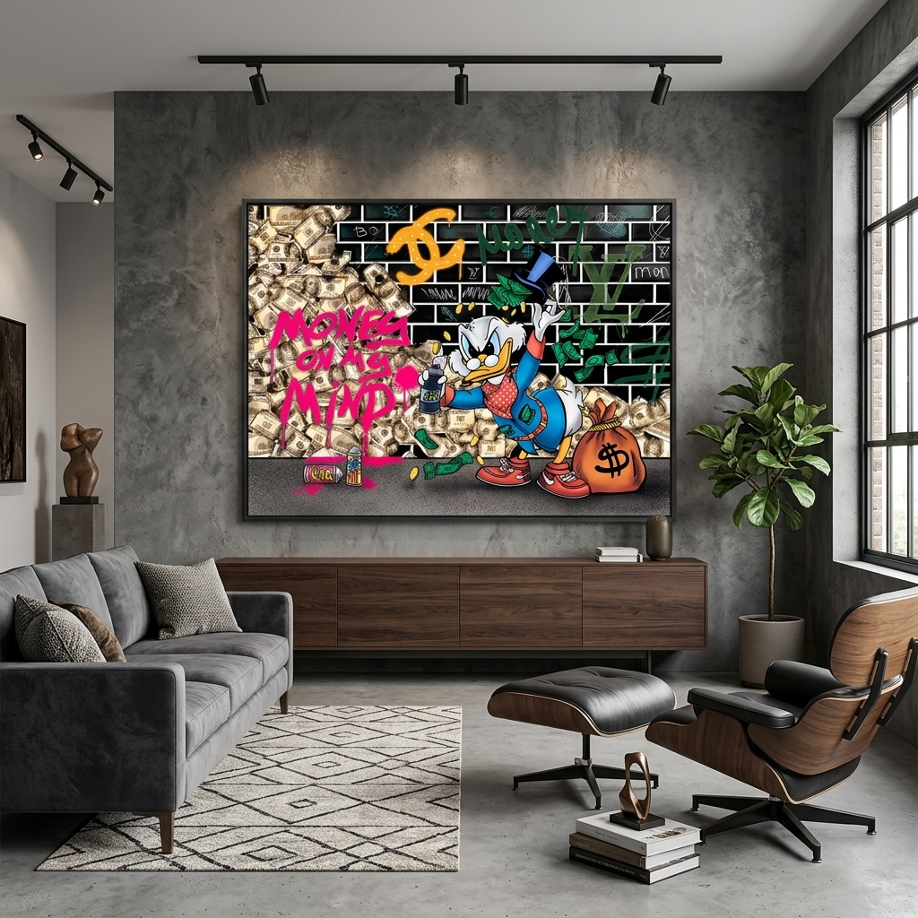 Scrooge Geld Geist inspirierende Leinwand Wand Kunstdruck