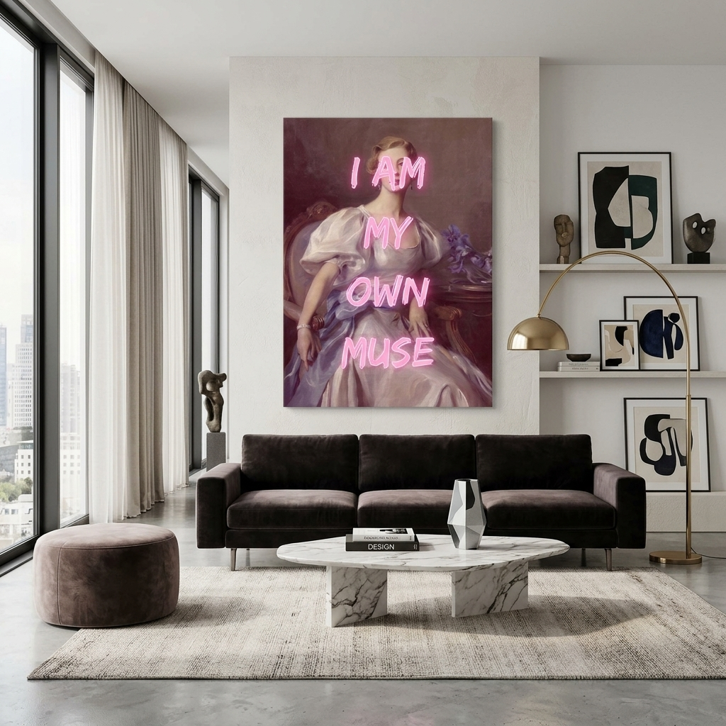 Kunstdruck auf Leinwand, Lady Grandi. Ich bin meine eigene Muse