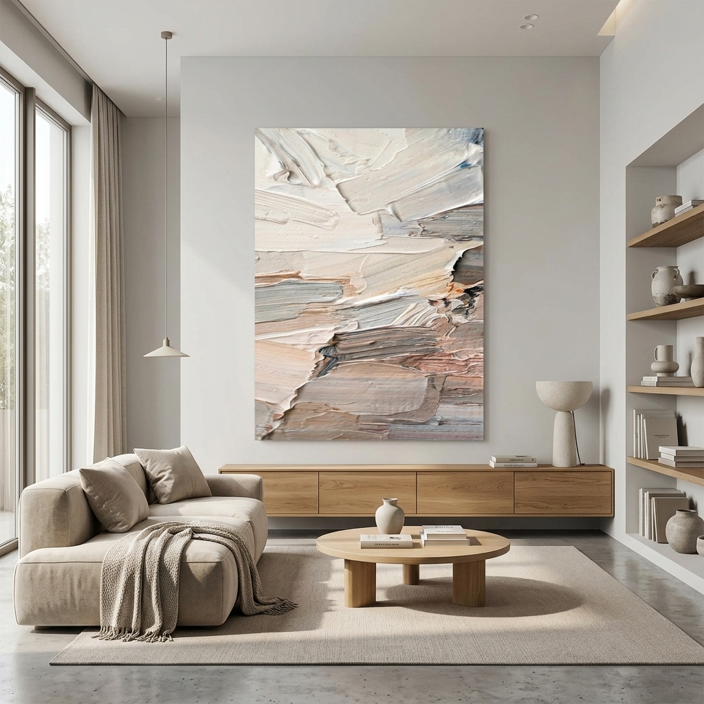 Pinselstriche in hellen Farben Abstraktion Leinwand Wand Kunstdruck