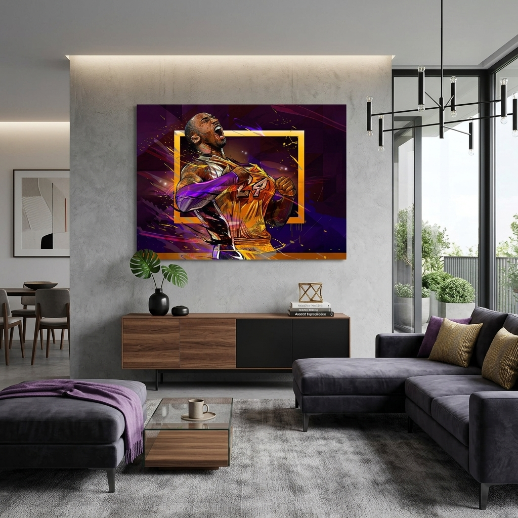 Leinwandbild, Motiv: Basketballspieler Los Angeles Lakers, Kobe Bryant, Wandbild