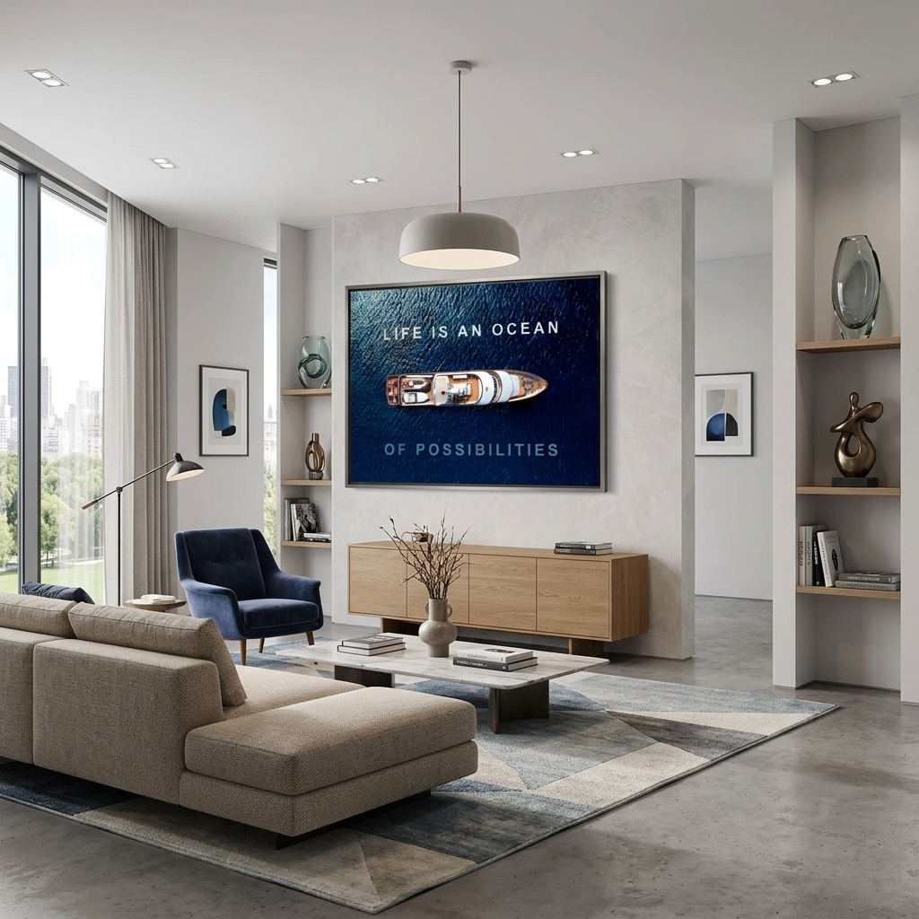 Zur Motivation Das Leben ist ein Ozean der Möglichkeiten Motivierender Leinwand-Kunstdruck