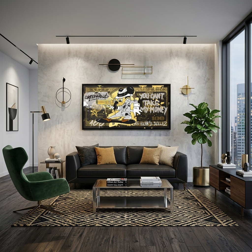 100 $ Pop-Art-Kunstdruck auf Leinwand