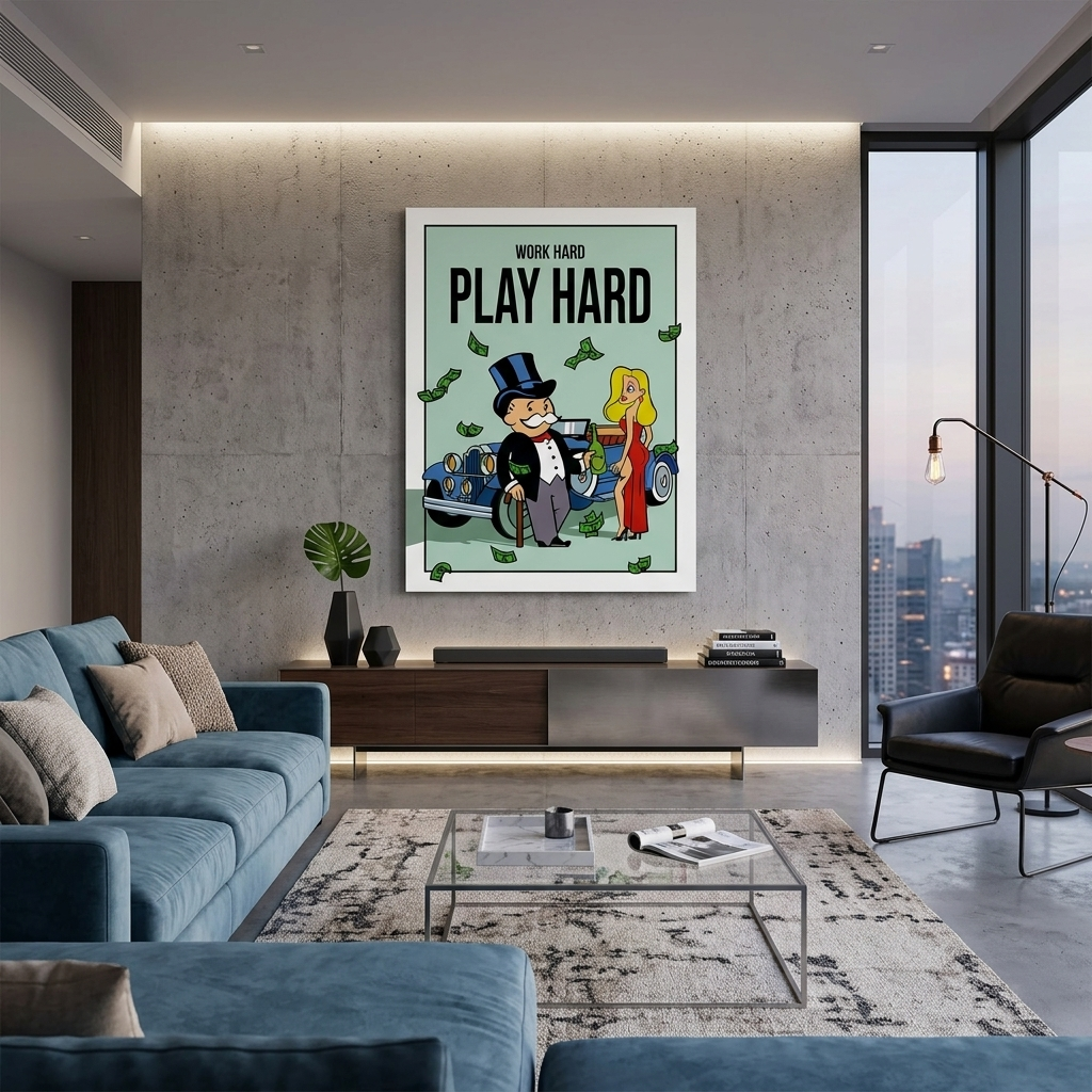 Monopoly Grown-up Play Canvas Wall Art Print