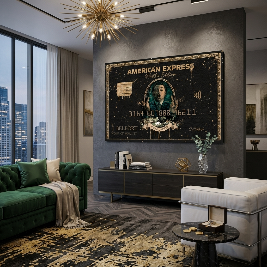 American Express Wolf of Wall Street Motivational Canvas Wall Art Print