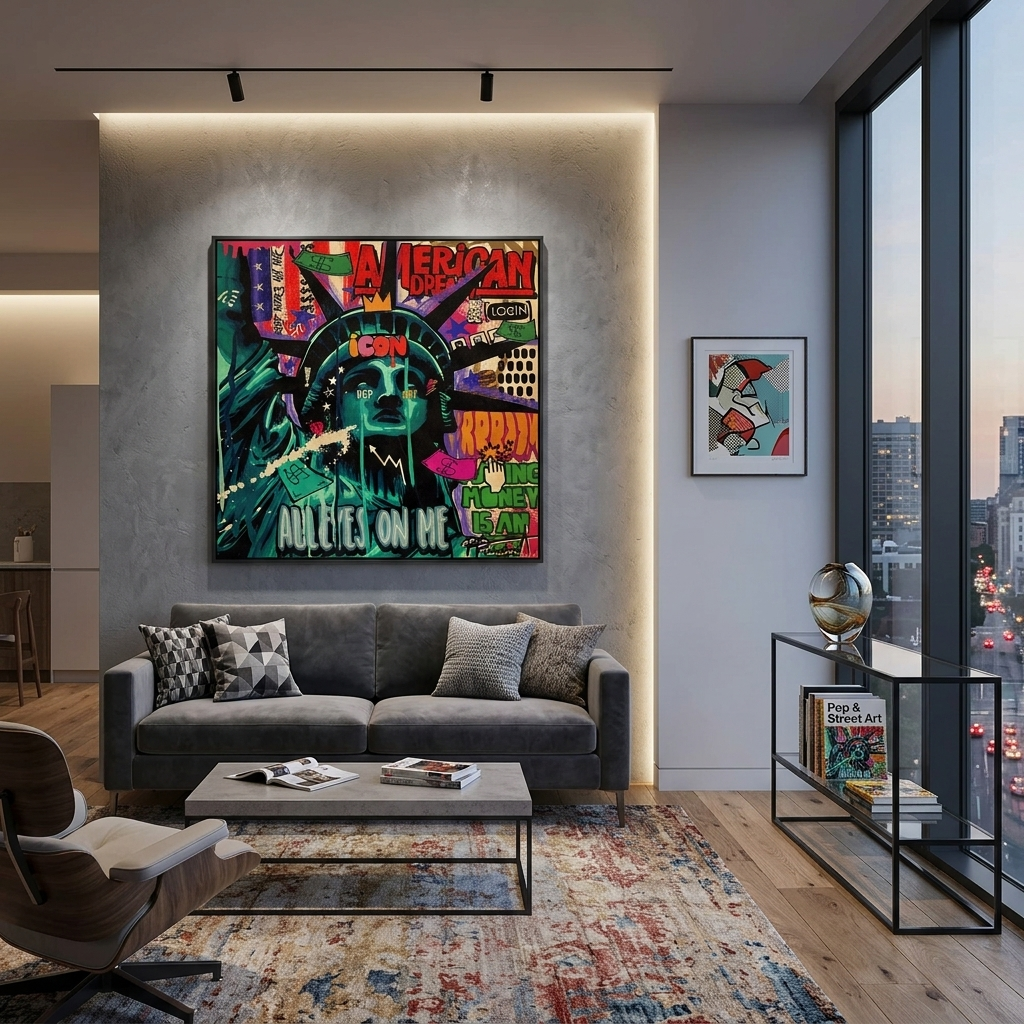 Leinwandbild „Freiheitsstatue“, Pop-Art, Wandbild