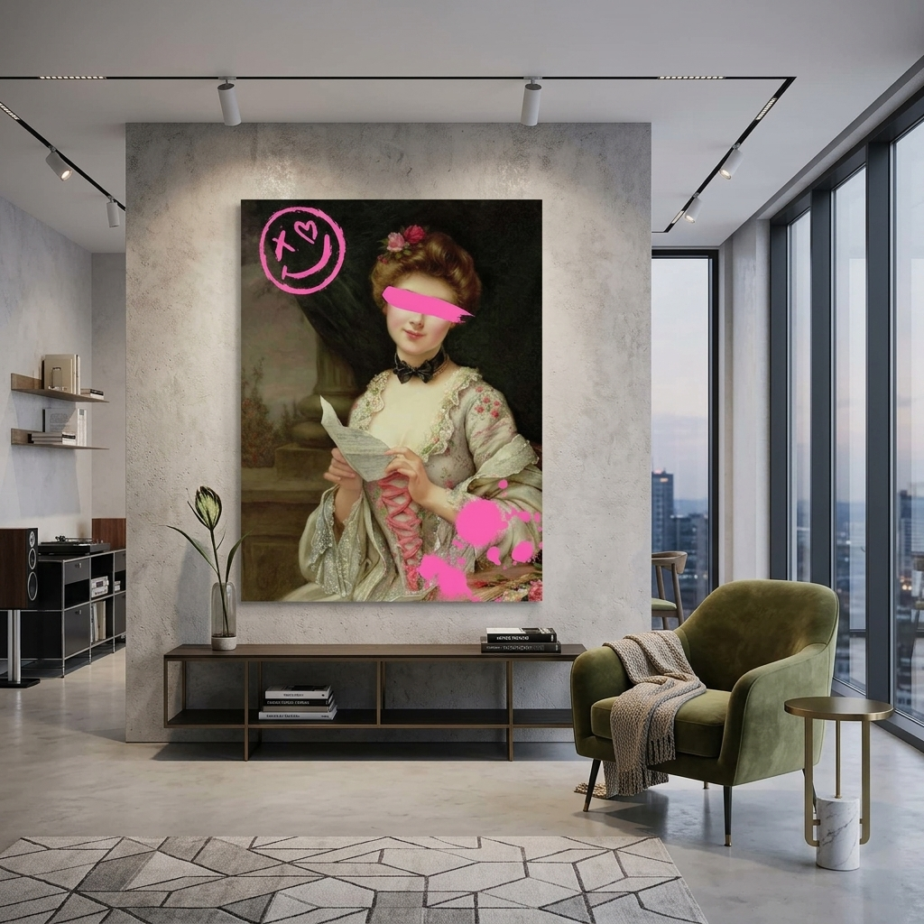 Leinwandbild „Liebesbrief mit rosa Farbe“