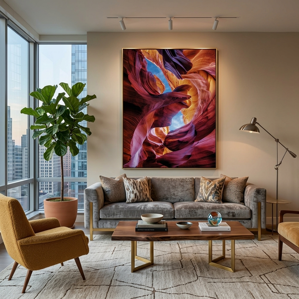 Leinwandbild „Rainbow Rocks“, abstrakter Kunstdruck
