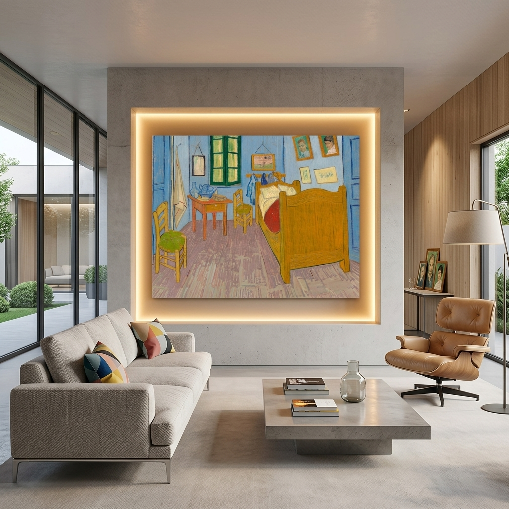 Reproduktion „Schlafzimmer in Arles“ von Vincent van Gogh, Reproduktion auf Leinwand, Wandkunst