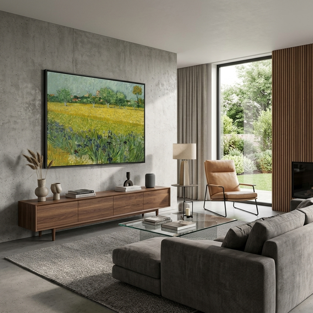 Reproduktion, Ansicht von Arles mit Schwertlilien, Reproduktion, Kunstdruck auf Leinwand