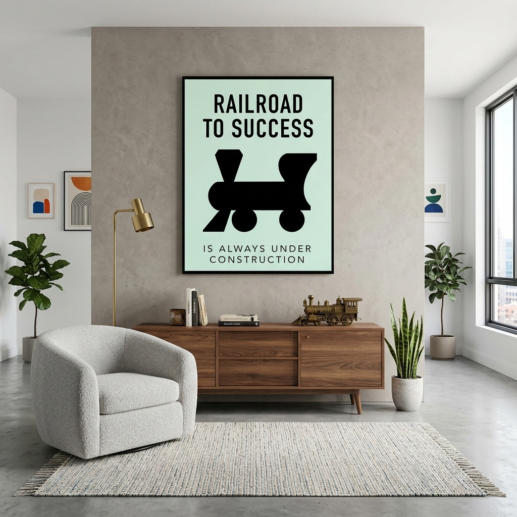 Leinwandbild „Monopoly Railroad to Success“