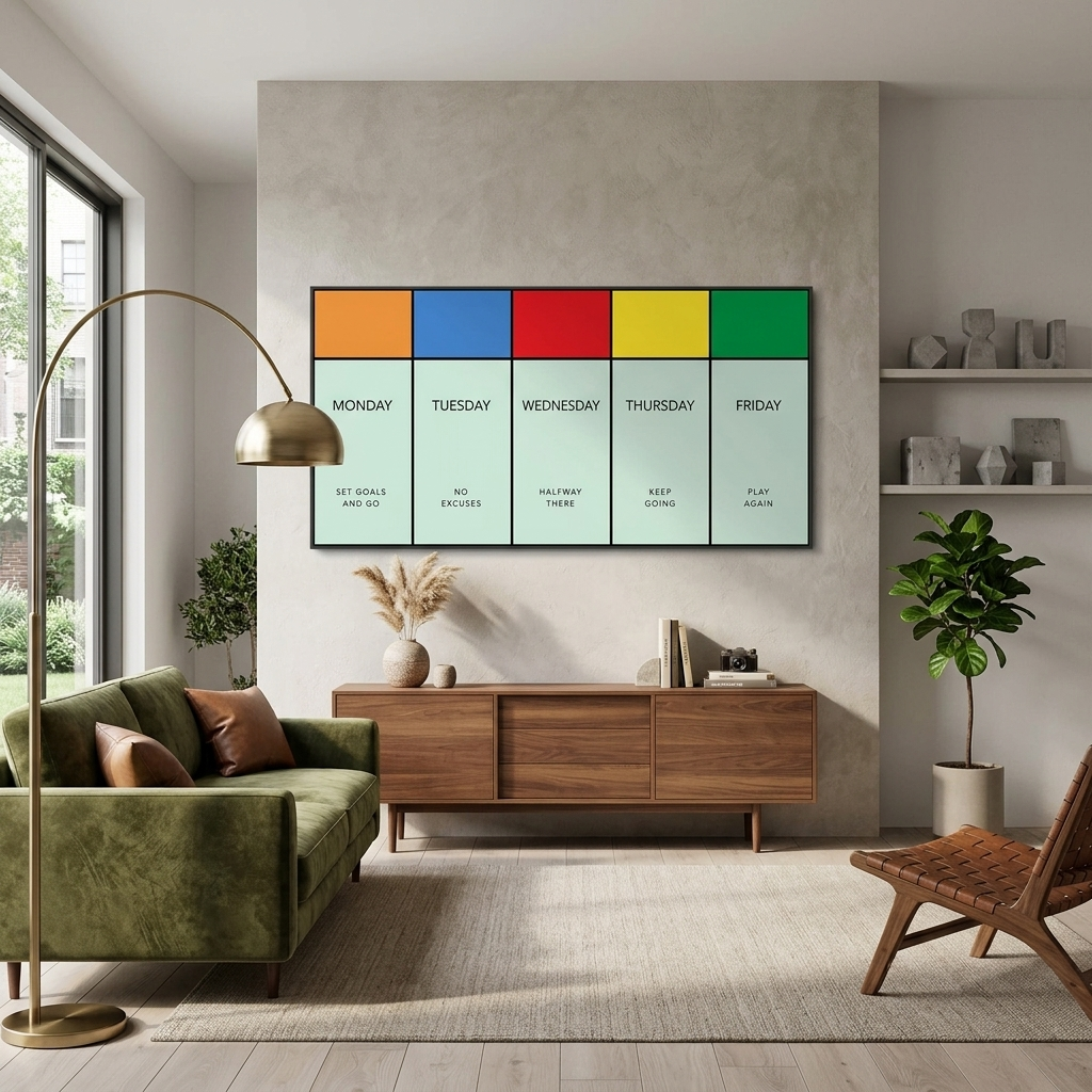 Leinwandbild „Monopoly – Arbeitswoche“