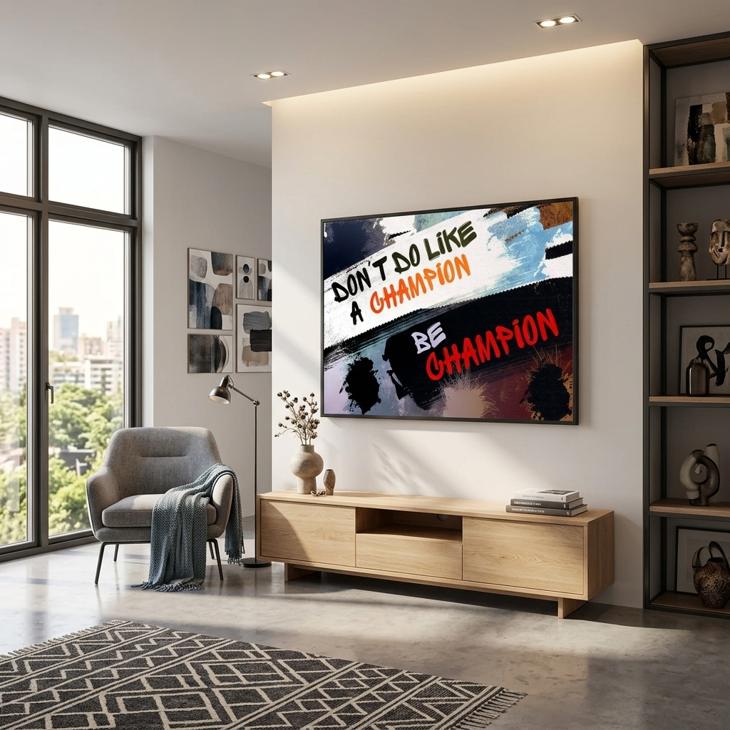 For motivation Be a champion Motivational Canvas Wall Art Print