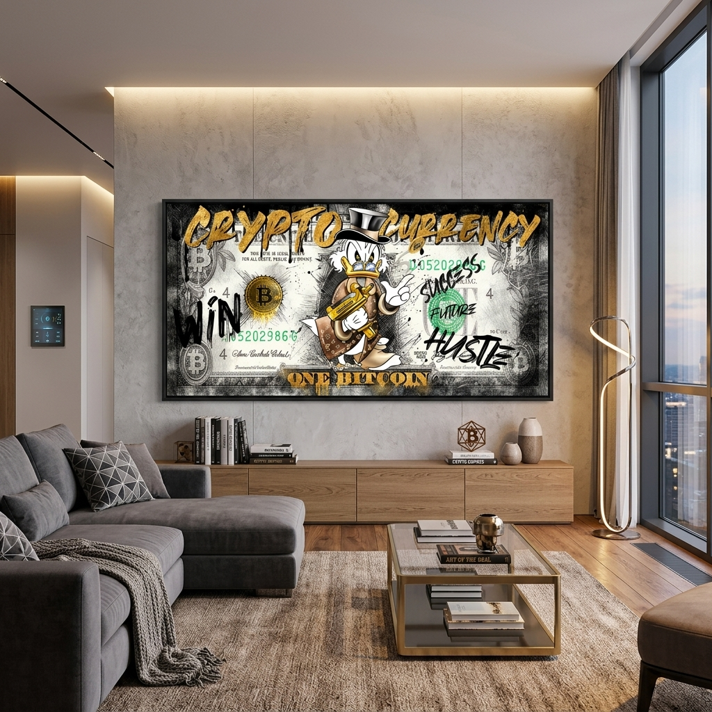 100 $ Pop-Art-Kunstdruck auf Leinwand