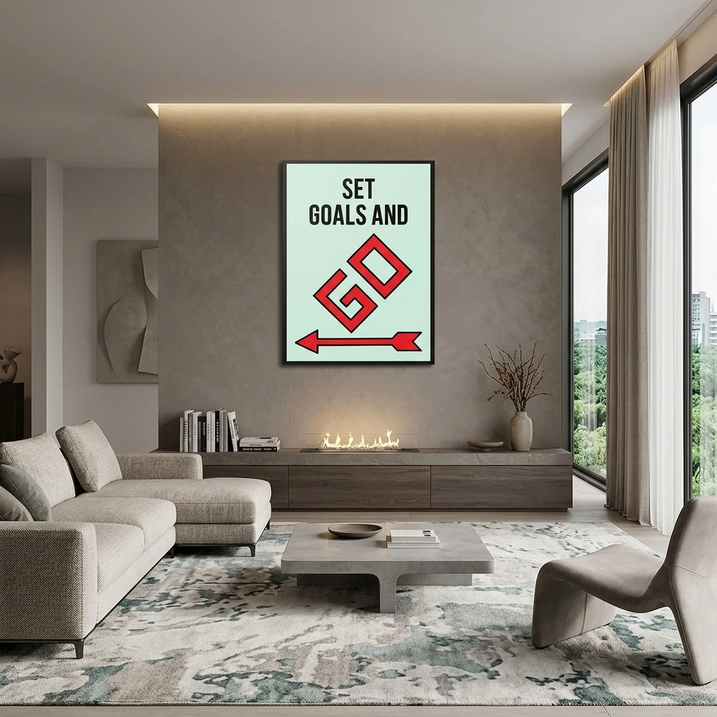 Monopoly – Kunstdruck auf Leinwand mit Zielen