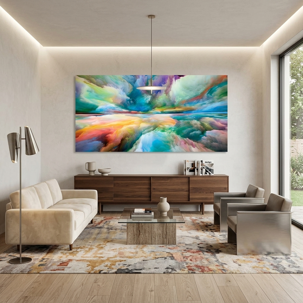 Leinwandbild „Regenbogenwolken Abstraktion“
