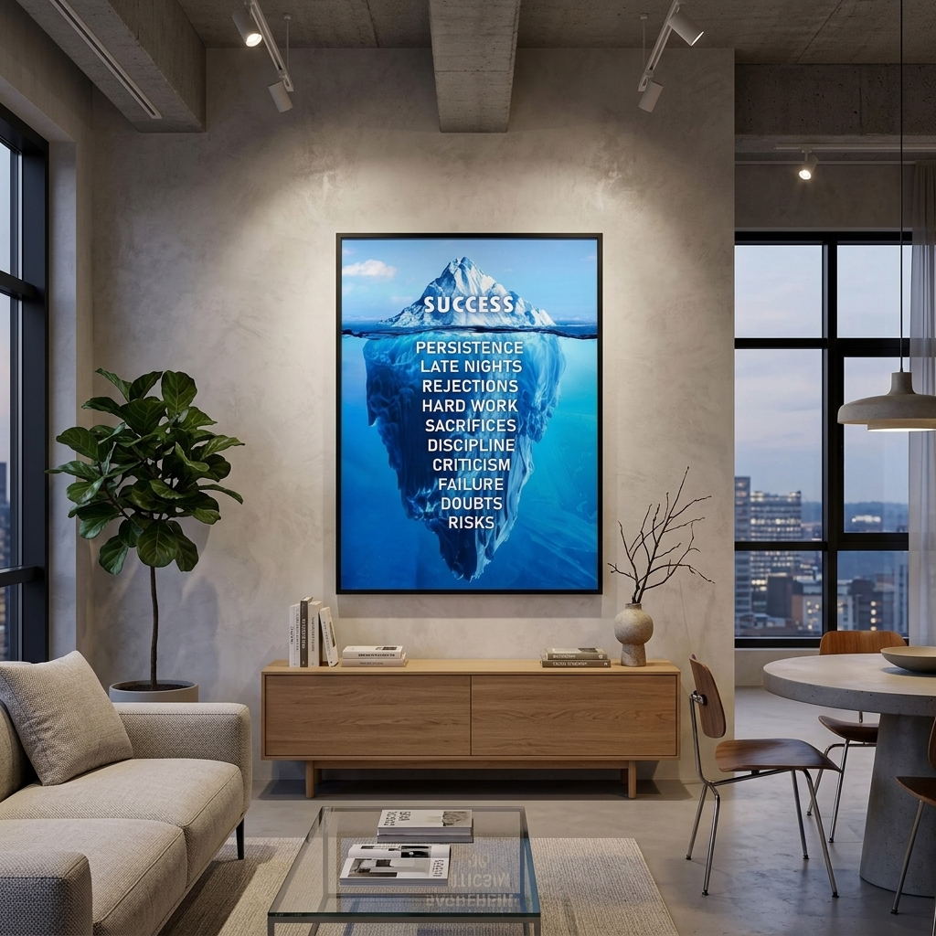 Leinwandbild „Success Iceberg“, motivierend, Wandbild