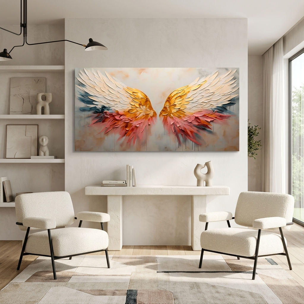Kunstdruck auf Leinwand, abstrakt, Gelb, Blau und Rot