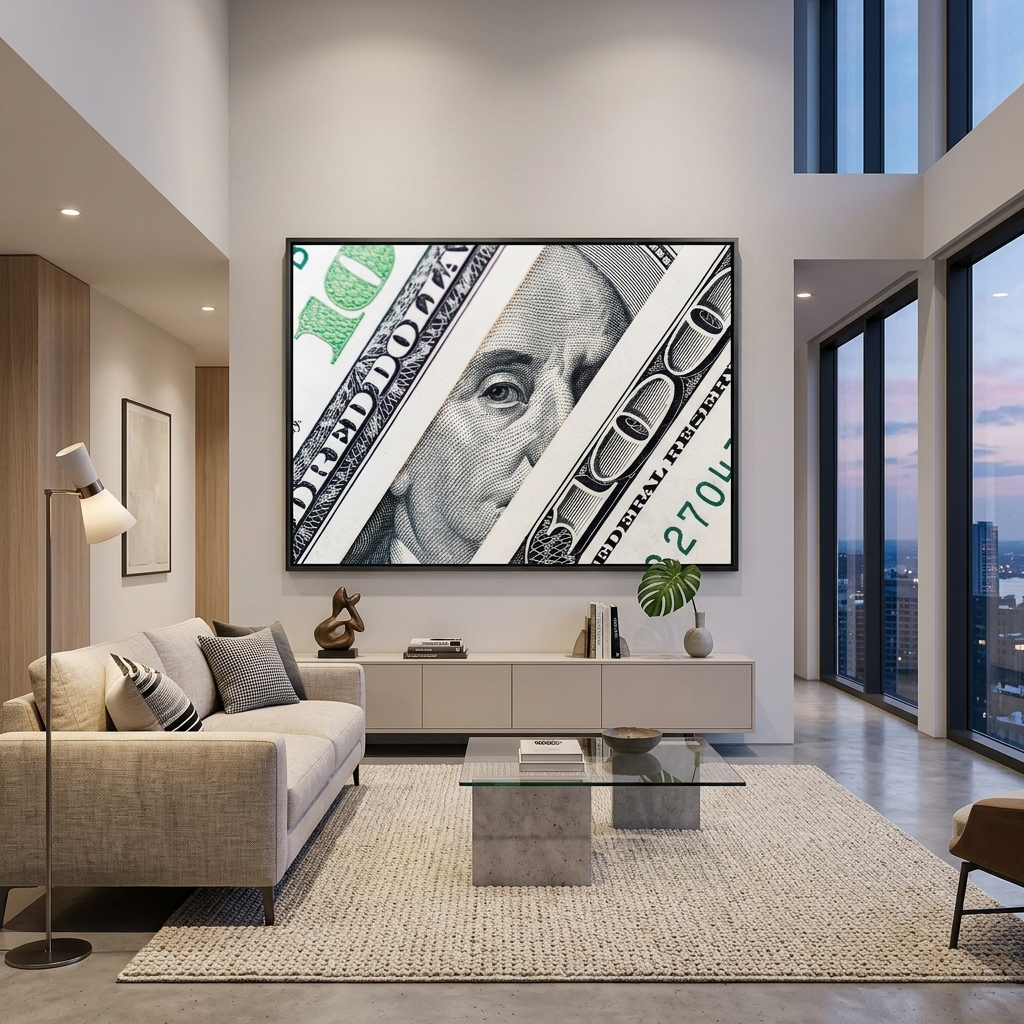 Ins Büro für Motivation $100 Benjamin's View inspirierende Leinwand Wand Kunstdruck